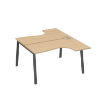 Рабочая станция TRE (2х140) столы Классика эргономичные натуральный дуб / металлокаркас антрацит А4 А3 181 НД