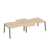 Рабочая станция из столов (4х160) Классика каркас TRE дуб скандинавский / металлокаркас антрацит А4 А3 182-2 ДК