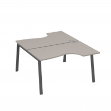 Рабочая станция столы (2х140) эргономичные Классика каркасTRE мокко премиум / металлокаркас антрацит А4 А3 184 МП