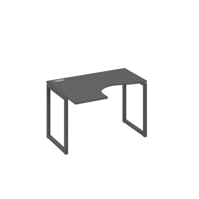 Стол "Классика" на металлокаркасе QUATTRO эргономичный левый антрацит премиум / металлокаркас антрацит А4 А4 031 АР