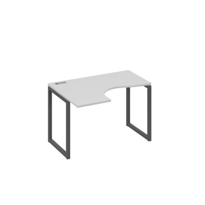 Стол "Классика" на металлокаркасе QUATTRO эргономичный левый серый / металлокаркас антрацит А4 А4 031 СЕ