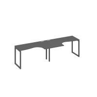 Станция столы 2х140 Классика эргономичные опоры QUATTRO антрацит премиум / металлокаркас антрацит А4 А4 033-2 АР