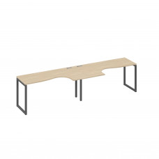 Рабочая станция металлокаркас QUATTRO (2х160) столы Классика дуб скандинавский / металлокаркас антрацит А4 А4 035-2 ДК