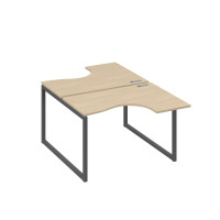Рабочая станция эргономичная Классика каркас QUATTRO (2х120) дуб скандинавский / металлокаркас антрацит А4 А4 180 ДК