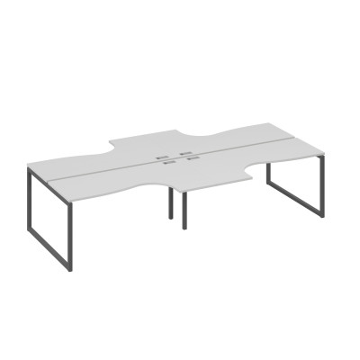 Рабочая станция столы (4х160) Классика каркас QUATTRO серый / металлокаркас антрацит А4 А4 182-2 СЕ