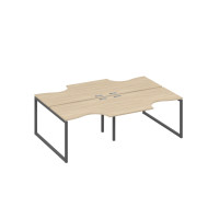 Рабочая станция столы (4х120) Классика опоры QUATTRO дуб скандинавский / металлокаркас антрацит А4 А4 183-2 ДК