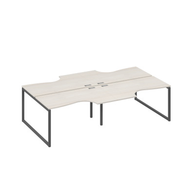 Рабочая станция (4х140) столы Классика каркас QUATTRO дуб / металлокаркас антрацит А4 А4 184-2 ДШ