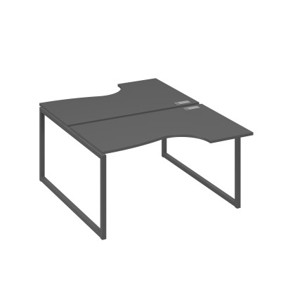 Рабочая станция каркас QUATTRO (2х140) столы Классика антрацит премиум / металлокаркас антрацит А4 А4 184 АР