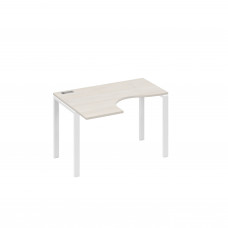 Стол левый эргономичный "Классика" на металлокаркасе UNO дуб / металлокаркас белый А4 Б1 031 ДШ