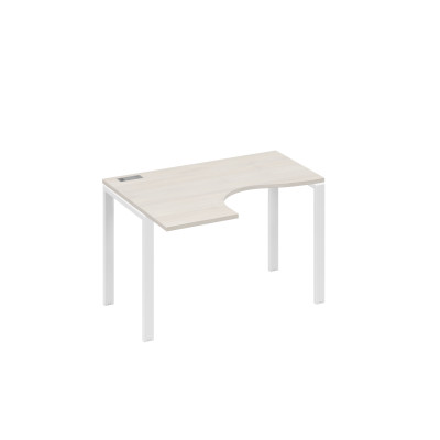Стол левый эргономичный "Классика" на металлокаркасе UNO дуб / металлокаркас белый А4 Б1 031 ДШ