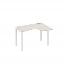 Стол правый "Классика" на металлокаркасе UNO эргономичный дуб / металлокаркас белый А4 Б1 032 ДШ