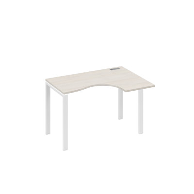 Стол правый "Классика" на металлокаркасе UNO эргономичный дуб / металлокаркас белый А4 Б1 032 ДШ