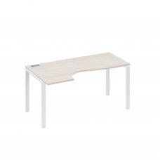 Стол эргономичный левый "Классика" на металлокаркасе UNO дуб / металлокаркас белый А4 Б1 045 ДШ