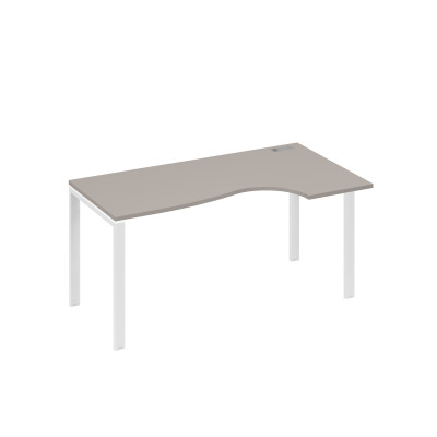 Стол на металлокаркасе UNO "Классика" эргономичный правый мокко премиум / металлокаркас белый А4 Б1 046 МП