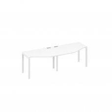 Рабочая станция на каркасе UNO (2х120) столы Техно белый премиум / металлокаркас белый А4 Б1 051-2 БП