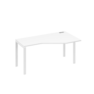 Стол "Техно" на металлокаркасе UNO эргономичный правый белый премиум / металлокаркас белый А4 Б1 056 БП