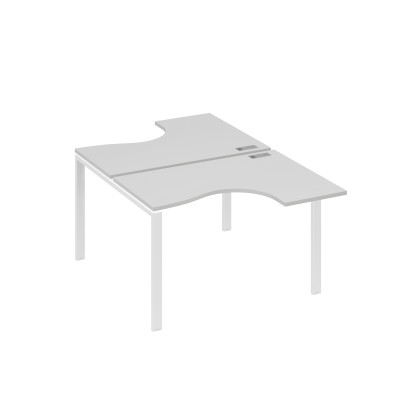Рабочая станция опоры UNO столы (2х120) Классика серый / металлокаркас белый А4 Б1 180 СЕ