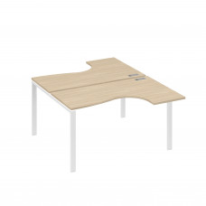 Рабочая станция (2х140) опоры UNO столы Классика дуб скандинавский / металлокаркас белый А4 Б1 181 ДК