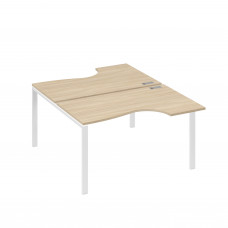 Рабочая станция (2х140) каркас UNO со столами Классика дуб скандинавский / металлокаркас белый А4 Б1 184 ДК