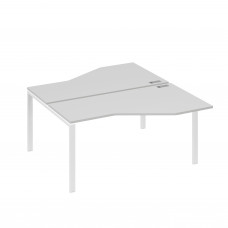 Рабочая станция со столами (2х160) Техно на каркасе UNO серый / металлокаркас белый А4 Б1 188 СЕ
