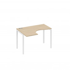 Стол левый "Классика" эргономичный на металлокаркасе DUE дуб скандинавский / металлокаркас белый А4 Б2 031 ДК