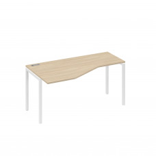 Стол эргономичный левый "Техно"на металлокаркасе DUE дуб скандинавский / металлокаркас белый А4 Б2 055 ДК