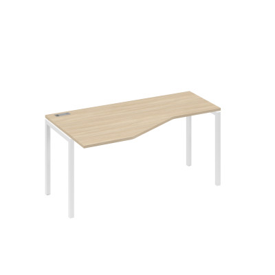 Стол эргономичный левый "Техно"на металлокаркасе DUE дуб скандинавский / металлокаркас белый А4 Б2 055 ДК
