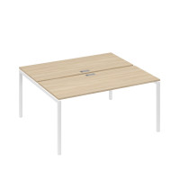 Станция офисная на каркасе DUE (2х160) дуб скандинавский / металлокаркас белый А4 Б2 175 ДК