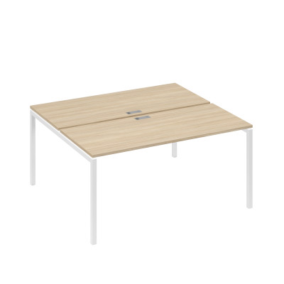 Станция офисная на каркасе DUE (2х160) дуб скандинавский / металлокаркас белый А4 Б2 175 ДК