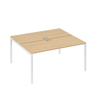 Станция офисная на каркасе DUE (2х160) натуральный дуб / металлокаркас белый А4 Б2 175 НД