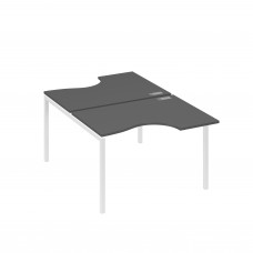 Рабочая станция каркас DUE столы (2х120) Классика антрацит премиум / металлокаркас белый А4 Б2 183 АР