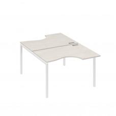 Рабочая станция каркас DUE столы (2х120) Классика дуб / металлокаркас белый А4 Б2 183 ДШ