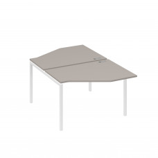 Рабочая станция каркас DUE (2х120) с эргономичными столами Техно мокко премиум / металлокаркас белый А4 Б2 186 МП