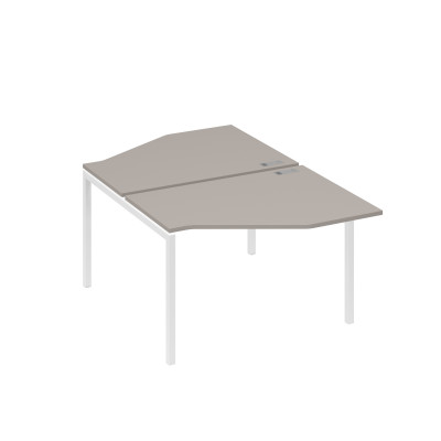 Рабочая станция каркас DUE (2х120) с эргономичными столами Техно мокко премиум / металлокаркас белый А4 Б2 186 МП