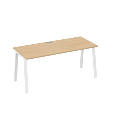 Стол письменный на металлокаркасе TRE натуральный дуб / металлокаркас белый А4 Б3 016 НД