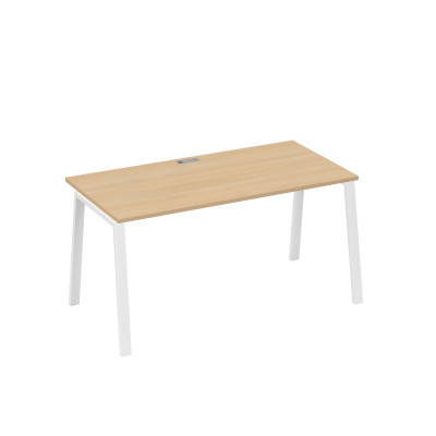 Стол письменный на металлокаркасе TRE натуральный дуб / металлокаркас белый А4 Б3 025 НД