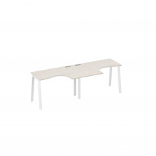 Рабочая станция эргономичная Классика каркас TRE (2х120) дуб / металлокаркас белый А4 Б3 031-2 ДШ