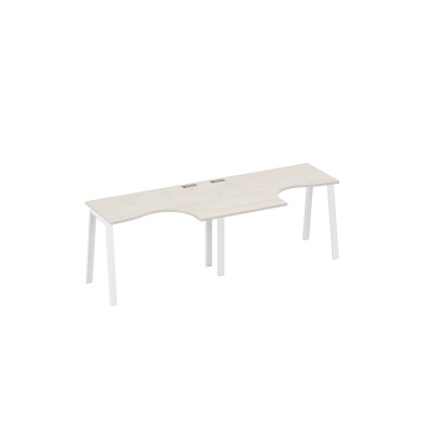 Рабочая станция эргономичная Классика каркас TRE (2х120) дуб / металлокаркас белый А4 Б3 031-2 ДШ