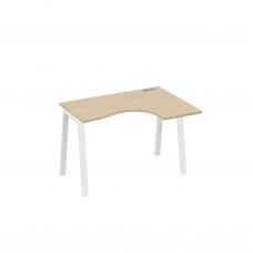 Стол правый "Классика" эргономичный на металлокаркасе TRE дуб скандинавский / металлокаркас белый А4 Б3 032 ДК