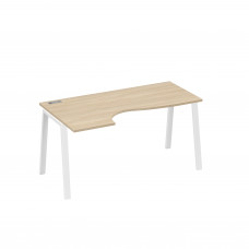 Стол эргономичный левый "Классика" на металлокаркасе TRE дуб скандинавский / металлокаркас белый А4 Б3 045 ДК