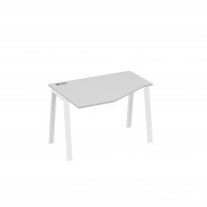 Стол на металлокаркасе TRE эргономичный левый "Техно" серый / металлокаркас белый А4 Б3 051 СЕ