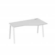 Стол правый "Техно" на каркасе TRE эргономичный серый / металлокаркас белый А4 Б3 056 СЕ