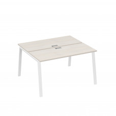 Станция 2х140 с опорами TRE офисная дуб / металлокаркас белый А4 Б3 171 ДШ