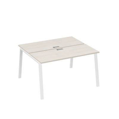 Станция 2х140 с опорами TRE офисная дуб / металлокаркас белый А4 Б3 171 ДШ