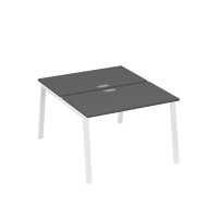 Рабочая станция 2х120 с металлокаркасом TRE антрацит премиум / металлокаркас белый А4 Б3 173 АР