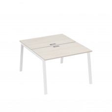 Рабочая станция 2х120 с металлокаркасом TRE дуб / металлокаркас белый А4 Б3 173 ДШ