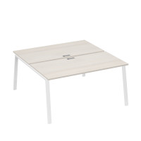 Рабочая станция (2х160) каркас TRE дуб / металлокаркас белый А4 Б3 178 ДШ