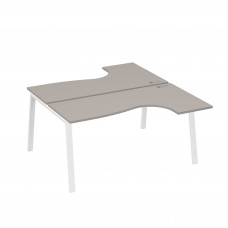 Рабочая станция на опорах TRE (2х160) столы Классика мокко премиум / металлокаркас белый А4 Б3 182 МП