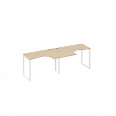 Рабочая станция столы Классика опоры QUATTRO (2х120) дуб скандинавский / металлокаркас белый А4 Б4 031-2 ДК