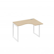 Стол 120 эргономичный правый Классика каркас QUATTRO дуб скандинавский / металлокаркас белый А4 Б4 032 ДК